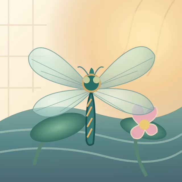 Go4D original illustration of Dragonfly, a documented meaning for 0832