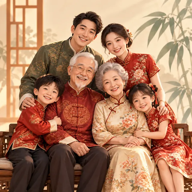 Go4D original illustration of FAMILY PORTRAIT, a documented meaning for 7635